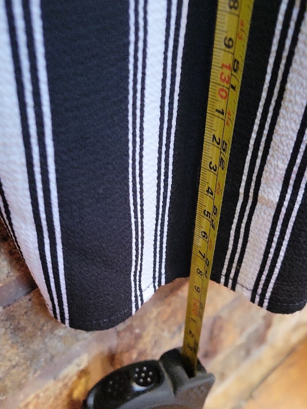I.N. San Francisco Black and White Vertical-Stripe Slit Jumpsuit Size 7 Stretch - Picture 11 of 13